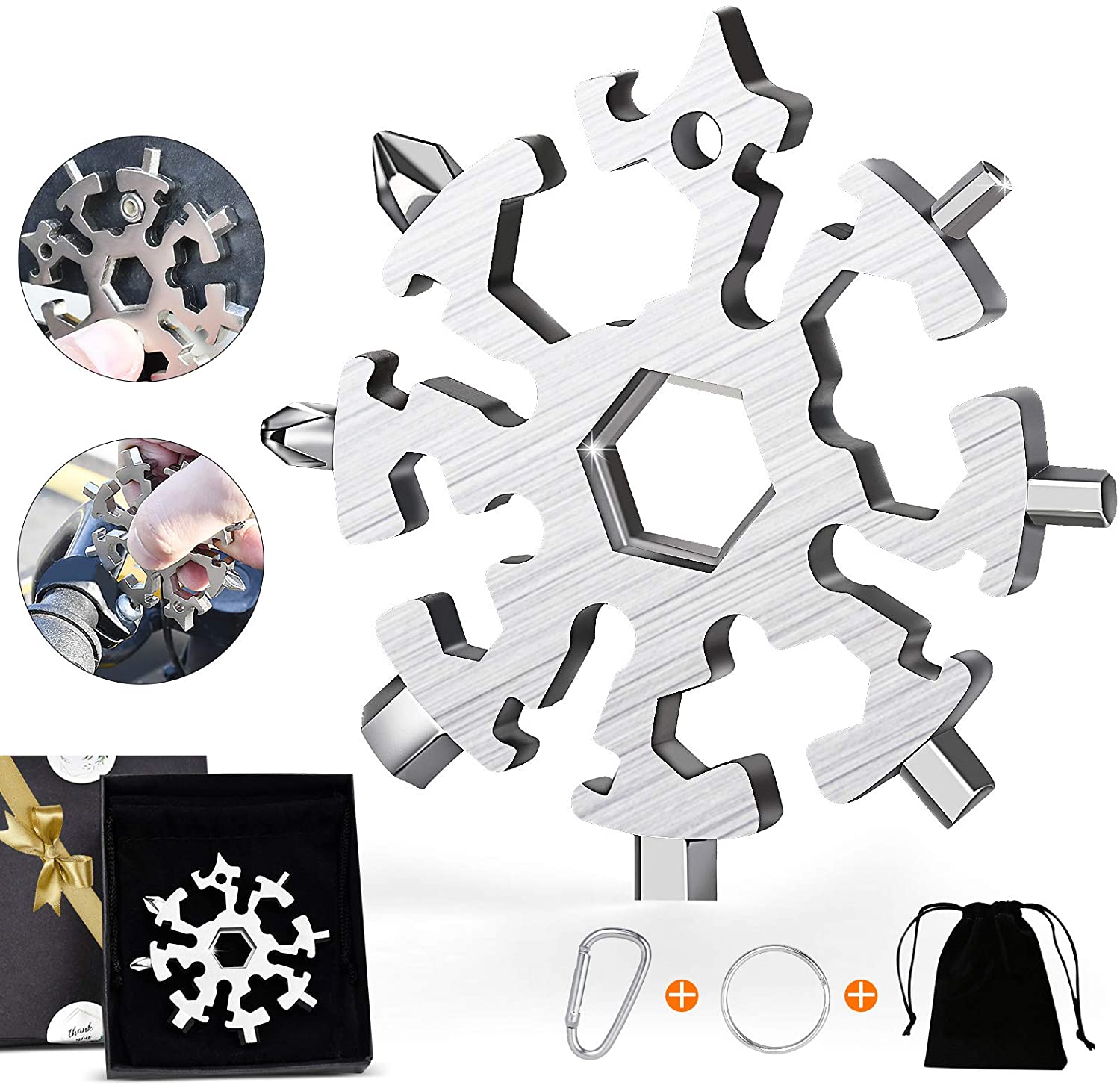 20-in-1 Snowflake Multitool – Stainless Steel Portable Multi-Tool For Camping, Adventure, And Daily Use (2-Pack)